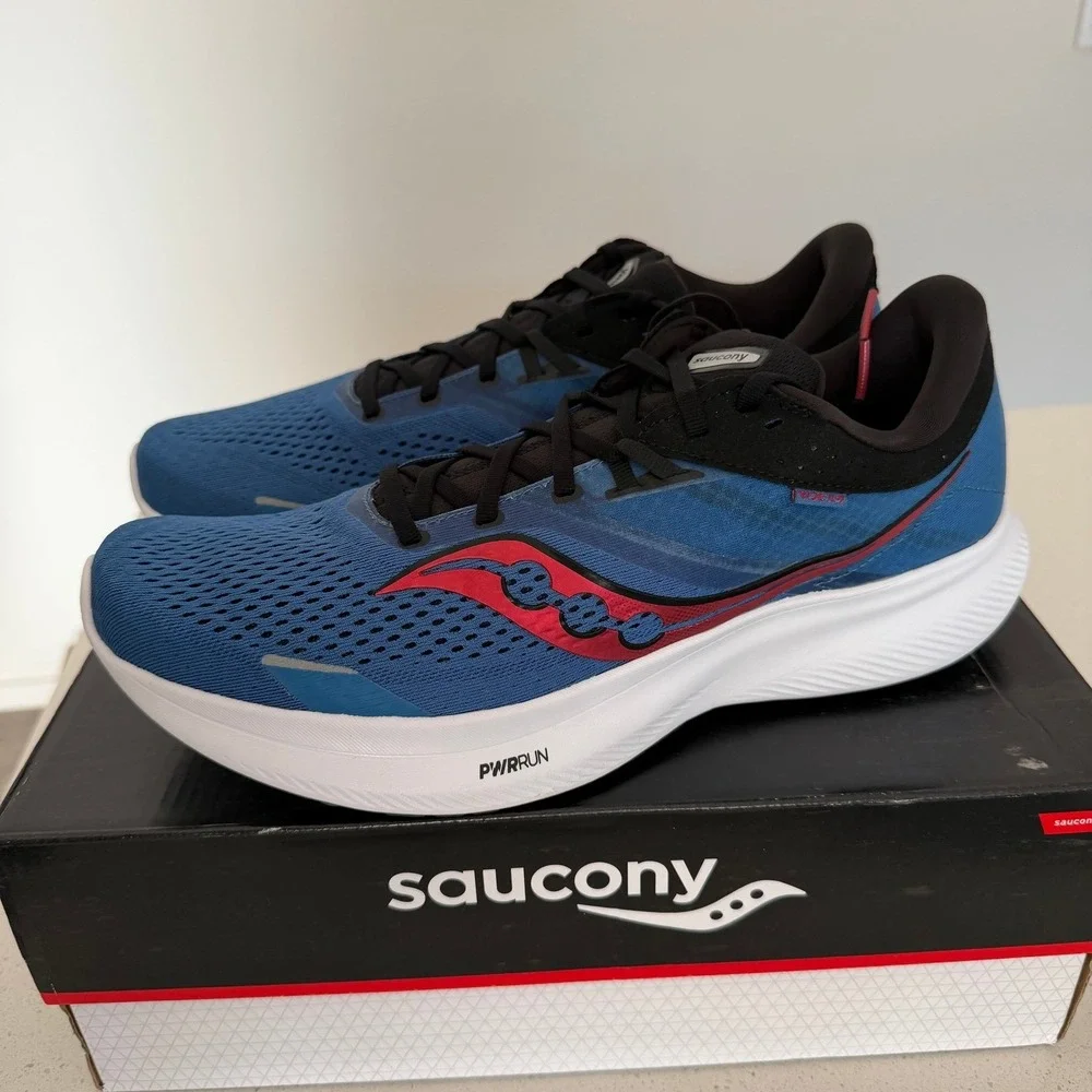 Saucony Ride 16 Mens Running Shoes Size‎ 13 Hydro Black Blue S20830-16